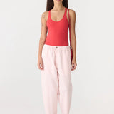 Bassike Crushed Cotton Summer Pant in Soft Pink