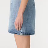 Bassike Off The Shoulder Dress in Super Light Wash