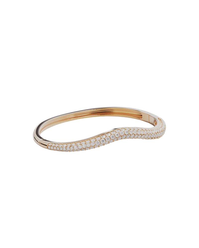 By Charlotte Crystal Wave Bangle in 18K Gold Vermeil