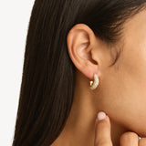 By Charlotte Crystal Wave Hoops in 18K Gold Vermeil