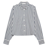Anine Bing Essie Cropped Shirt in Maritime Stripe