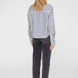 Anine Bing Essie Cropped Shirt in Maritime Stripe