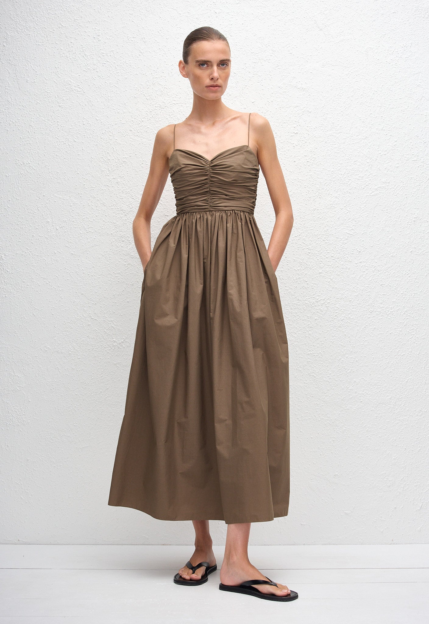 Matteau Gathered Bodice Dress in Birch