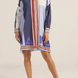 Ilio Nema Artemis Shirt Dress in Blue Sarong Voile