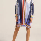 Ilio Nema Artemis Shirt Dress in Blue Sarong Voile