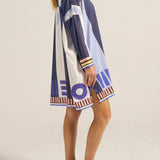 Ilio Nema Artemis Shirt Dress in Blue Sarong Voile