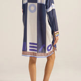 Ilio Nema Artemis Shirt Dress in Blue Sarong Voile