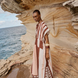 Ilio Nema Thaddeus Caftan in Pink and Brown Sarong Voile