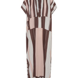 Ilio Nema Thaddeus Caftan in Pink and Brown Sarong Voile