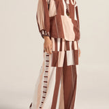 Ilio Nema Tyro Blouse in Pink and Brown Sarong Voile