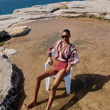 Ilio Nema Tyro Blouse in Pink and Brown Sarong Voile