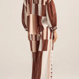 Ilio Nema Tyro Blouse in Pink and Brown Sarong Voile