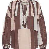 Ilio Nema Tyro Blouse in Pink and Brown Sarong Voile