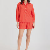 LMND Chiara Long Sleeve Shirt in True Red