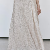 Luxe De Valentina Terrazzo Fluted Maxi Dress in Starlight