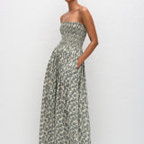 Matteau Shirred Bodice Dress in Vine