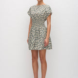 Matteau Shirred Waist Mini Dress in Vine