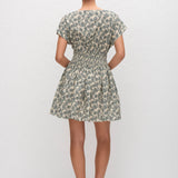 Matteau Shirred Waist Mini Dress in Vine