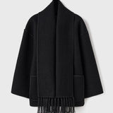 Toteme Embroidered Scarf Jacket in Black