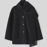 Toteme Embroidered Scarf Jacket in Black