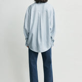 Toteme Classic Stripe Shirt in Ice and Azure