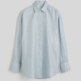 Toteme Classic Stripe Shirt in Ice and Azure