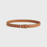 Toteme Slim Grained Leather Belt in Tan
