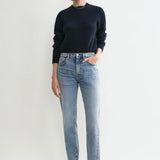 Toteme Twisted Seam Denim Jean in Worn Blue
