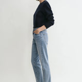 Toteme Twisted Seam Denim Jean in Worn Blue
