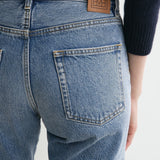 Toteme Twisted Seam Denim Jean in Worn Blue