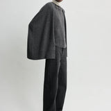 Toteme Crew Cape Knit in Dark Grey Melange