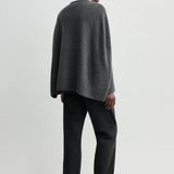 Toteme Crew Cape Knit in Dark Grey Melange