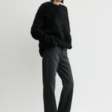 Toteme Boxy Alpaca Knit in Black