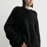 Toteme Boxy Alpaca Knit in Black