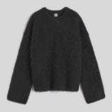 Toteme Boxy Alpaca Knit in Black