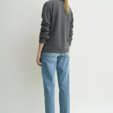 Toteme Raglan Sleeve Cashmere Cardigan in Dark Grey Melange