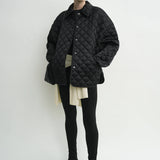 Toteme Collared Quilted Jacket in Black