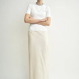 Toteme Light Wool Skirt in Ecru