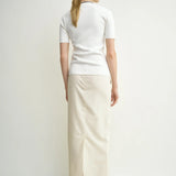 Toteme Light Wool Skirt in Ecru