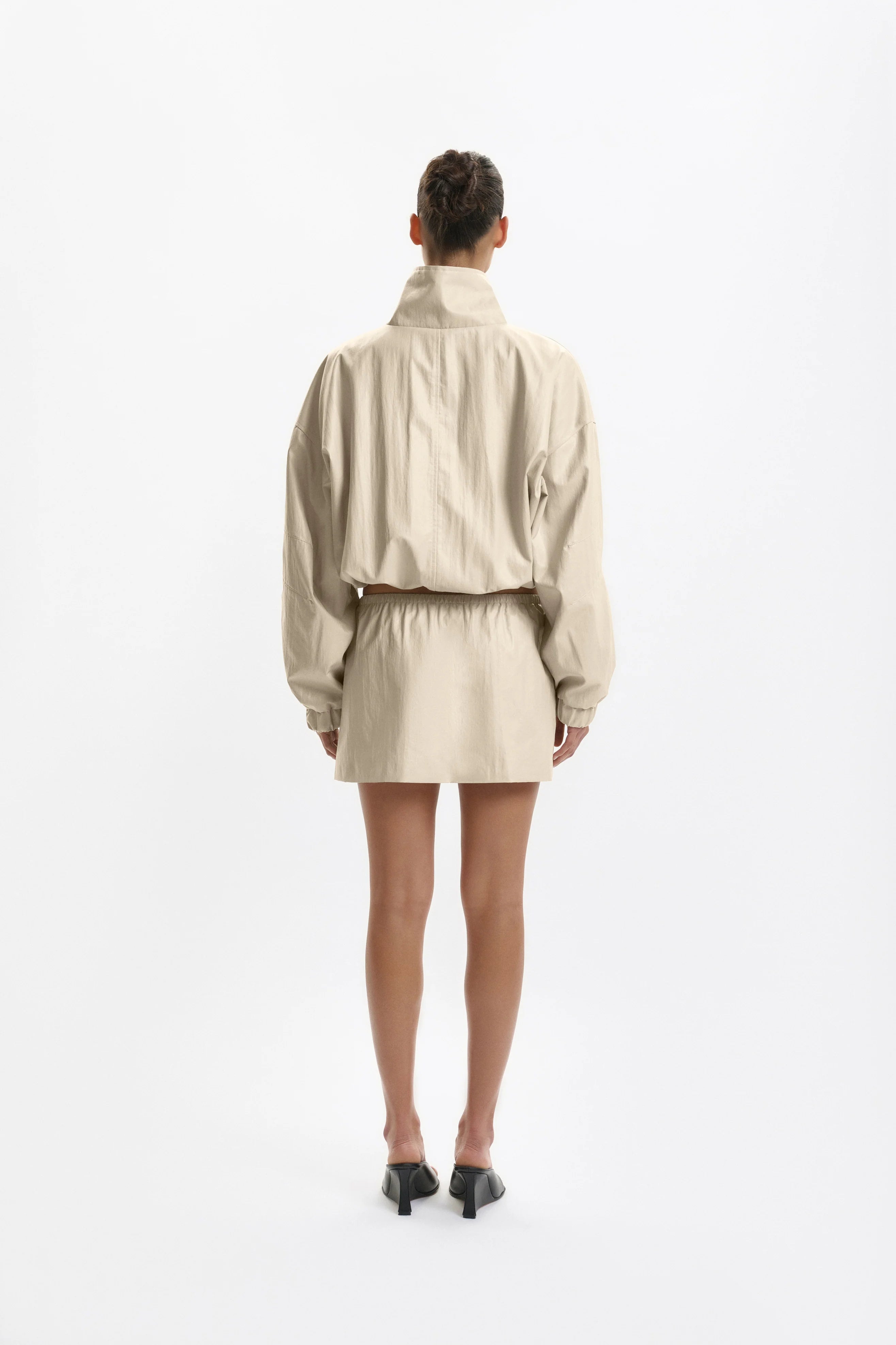 One of Others Fangio Bomber in Almond - styled look