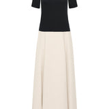 Esse Studios Tee Duo Dress in Black and Crema