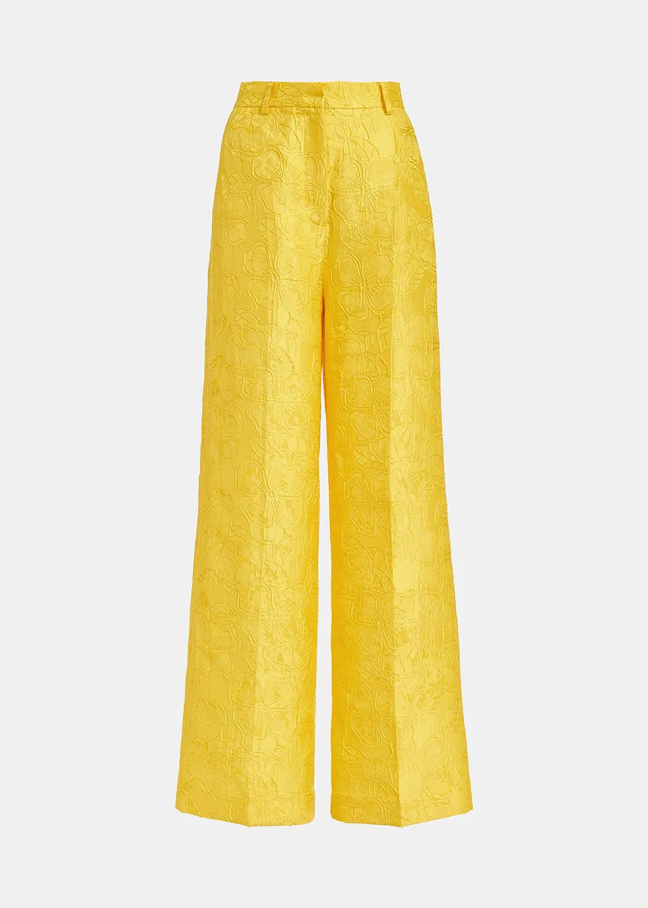 Fling Pant | Yellow Floral - Jacquard