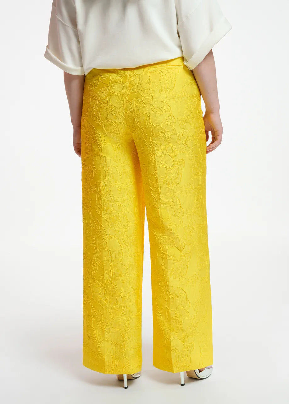 Fling Pant | Yellow Floral - Jacquard