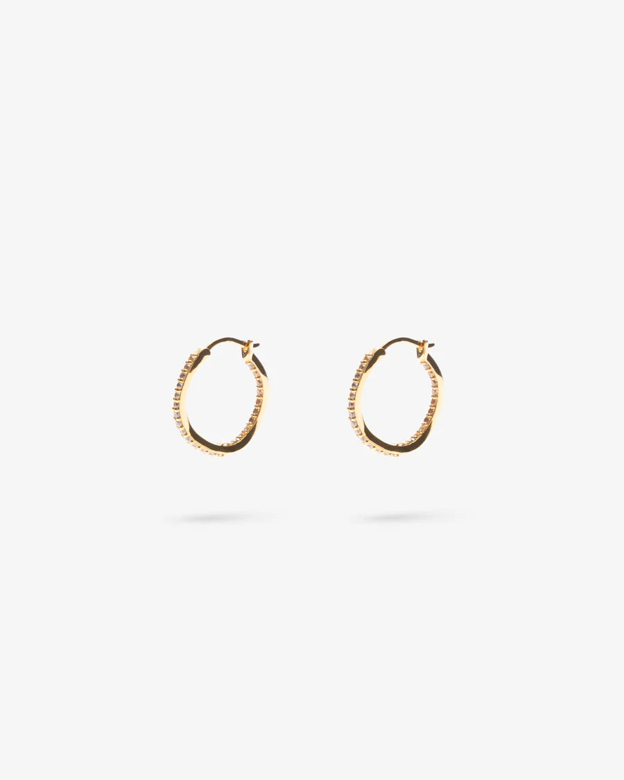 Flash Jewellery Jaunt Paved Hoops Champagne - Gold