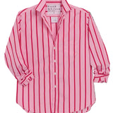 Frank and Eileen Relaxed Button -Up Shirt in Pink and Red Stripe