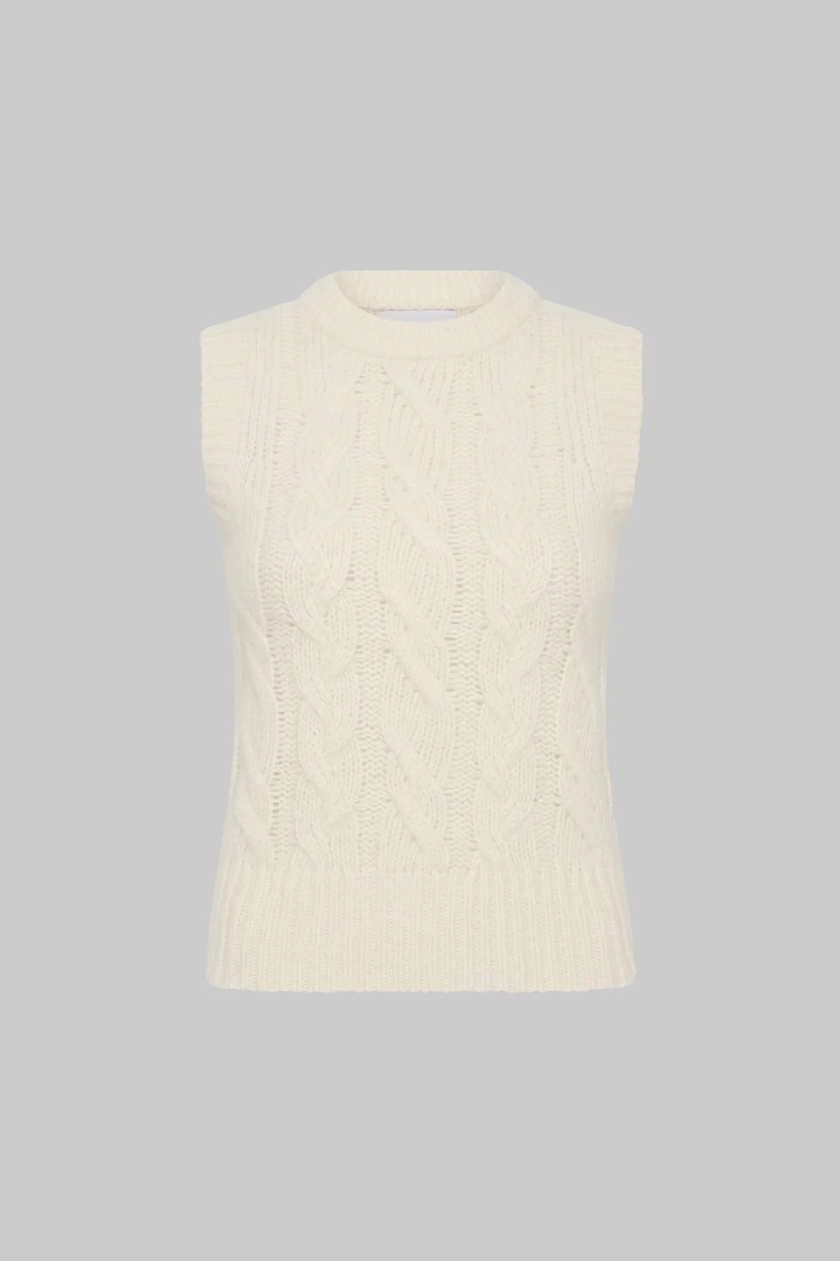 Friends with Frank Henry Cable Knit Vest - Off White