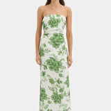 Sir Gardella Strapless Midi Dress in Frisa Print