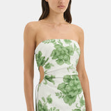 Sir Gardella Strapless Midi Dress in Frisa Print