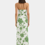 Sir Gardella Strapless Midi Dress in Frisa Print