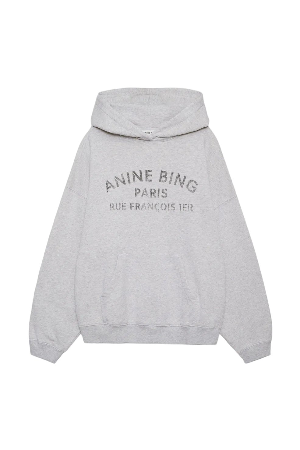 Anine Bing Harvey Sweatshirt Paris Stencil in Heather Grey